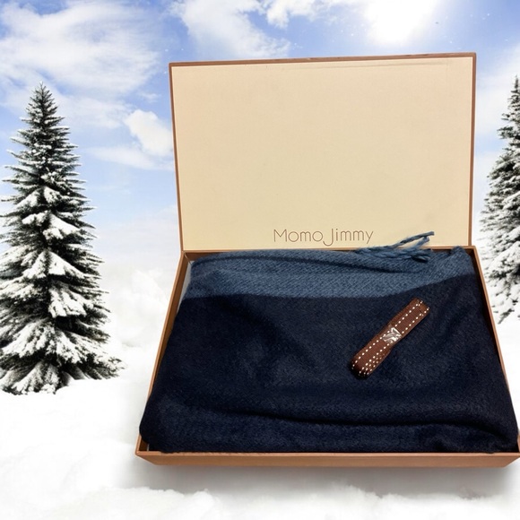 Momo Jimmy Striped Cashmere Feel Scarf New in Gift Box - Picture 1 of 5